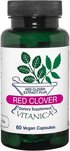 Vitanica Red Clover Blossom and Leaf Extract 500mg with 8% Isoflavones, Plus 175mg Blossoms, Menopause Relief Support for Women, 2 Month Supply, Non-GMO, Gluten Free, Vegan Supplement, 60 Capsules in Saudi Arabia