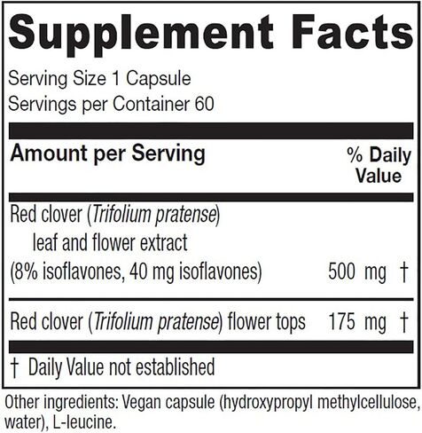 Vitanica Red Clover Blossom and Leaf Extract 500mg with 8% Isoflavones, Plus 175mg Blossoms, Menopause Relief Support for Women, 2 Month Supply, Non-GMO, Gluten Free, Vegan Supplement, 60 Capsules in Saudi Arabia