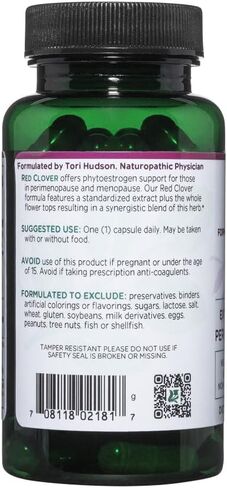 Vitanica Red Clover Blossom and Leaf Extract 500mg with 8% Isoflavones, Plus 175mg Blossoms, Menopause Relief Support for Women, 2 Month Supply, Non-GMO, Gluten Free, Vegan Supplement, 60 Capsules in Saudi Arabia