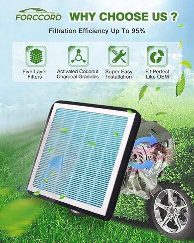 2-Pack HEPA Cabin Air Filter Fits for 2019-23 Subaru Ascent, 2018-23 Crosstrek, 2017-23 Impreza, 2020-24 Legacy, 2020-2024 Outback Activated Carbon Replacement 72880-FL00A Car Accessories in Kuwait