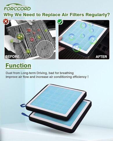 2-Pack HEPA Cabin Air Filter Fits for 2019-23 Subaru Ascent, 2018-23 Crosstrek, 2017-23 Impreza, 2020-24 Legacy, 2020-2024 Outback Activated Carbon Replacement 72880-FL00A Car Accessories in Kuwait