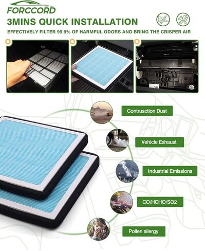 2-Pack HEPA Cabin Air Filter Fits for 2019-23 Subaru Ascent, 2018-23 Crosstrek, 2017-23 Impreza, 2020-24 Legacy, 2020-2024 Outback Activated Carbon Replacement 72880-FL00A Car Accessories in Kuwait