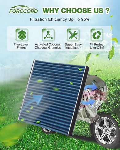 2-Pack HEPA Cabin Air Filter Fits for 2019-23 Subaru Ascent, 2018-23 Crosstrek, 2017-23 Impreza, 2020-24 Legacy, 2020-2024 Outback Activated Carbon Replacement 72880-FL00A Car Accessories in Kuwait