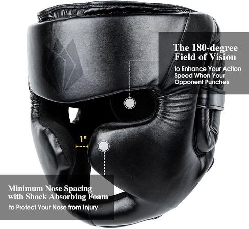 FitsT4 Boxing Headgear Head Protection Sparring Head Guard PU Leather Muay Thai Helmet for Martial Arts Karate BJJ Training in Saudi Arabia