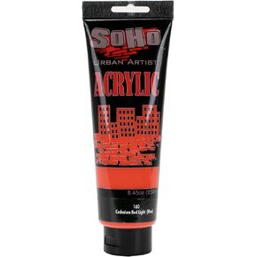 SoHo Urban Artist Heavy Body Acrylic Paint - 250 ml Tube - Cadmium Red Light Hue - Thick, Rich Color, Excellent Coverage, Professional Quality - Artists Acrylic Paint