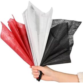 OUKEYI Hand-drawn Tissue Flower Wrapping Paper Korean Non-woven Waterproof Floral Bouquet Wraps Pleated Withdrawable Flower Bouquet Lining Paper for Florist Packaging Arrangement, 150 Sheets