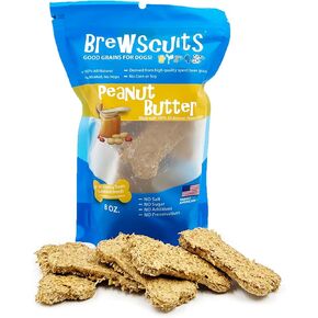 Dog Treats All-Natural Beer Grain Dog Biscuits Peanut Butter Dog Treats 8 Ounce