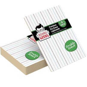 12 Small Dry Erase Board for Kids - White Board for Kids, Students and Teachers | Durable, Portable Kids Mini Whiteboard | Double Sided Small White Boards | Lined and Plain, 9"x12"