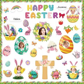 Spring Flower Bulletin Board Decorations Set Look Who’s Blooming Classroom Decoration Positive Sayings Growth Mindset Photo Posting Craft Cutouts for School Home Chalkboard Wall Window Party Supplies