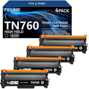 TN760 لـ Brother TN760 TN-760 TN 730 حبر خراطيش الحبر المستخدمة في Brother HL-L2350DW HL-L2395DW MFC-L2710DW MFC-L2690DW DCP-L2550DW PRINTERS ، الأسود العالي-2PACK-2PACK