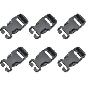 6PCS Backpack Webbing Sewing Buckle Strap Opening Buckle Plastic Bag Accessory Repair Bag Anti Slip Buckle Adjustable Release Snap Fastener Black