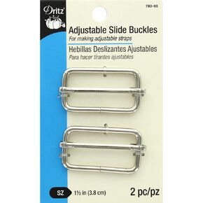 Dritz 780-65 Adjustable Slide Buckles for 1-1/2-Inch Straps, Silver 2-Count