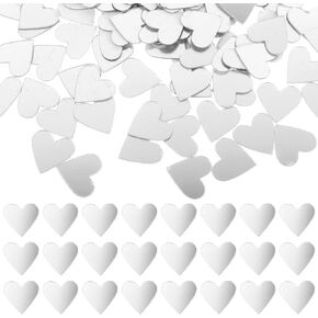 Lusofie 100 pcs Heart Mini Mirror Mirror Mirror Mirror Diskhesive Mirror Stickers Mini Mirrors for Crafts Mosaic Tile لمشاريع DIY لوازم الجدار المنزلي المطبخ المطبخ دخن