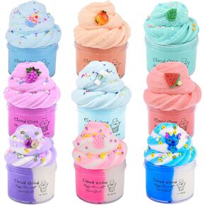 9 Pack Slime Kit, with 6 Butter Slime and 3 Cloud Slime, Soft and Non-Sticky, DIY Surprise Toy, Party Favor for Girls and Boys, Birthday Gift, Stress Relief Toy