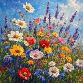 MAXBYE Colorful Daisies Diamonds Painting Kits for Adults, Lavender Flower Diamond Art Kits for Adults, DIY 5D Full Round Drill Diamond Art Painting Gem Art Kits for Home Wall Decor 12x12inch