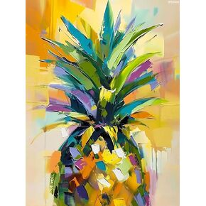Pineapple Diamond Painting Kits for Adults, Fruits Diamond Painting Art Kit for Adult, DIY 5D Decorative Diamond Painting for Living Room and Bedroom Home Wall Decoration Gifts 12x16in/30x40cm