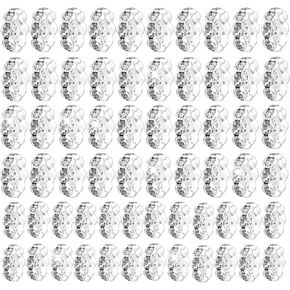 150pcs Rhinestone Sliver Plated Spacer Beads, 10mm 12mm Crystal Diamond Large Hole Beads Bling Rondelle Spacer Beads Charms for DIY Pen Bracelet Anklet Necklace Jewelry Making Craft Supplies