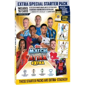 2024-25 Topps Match Attax Extra Champions League Cards - Starter Pack (Album, 29 Cards + 3 LE)