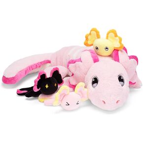 ألعاب IKASA Mommy Unicorn للفتيات من عمر 4 إلى 6 سنوات، لعبة قطيفة على شكل حيوانات محشوة للأم والطفل، مجموعة عائلية صغيرة مع أطفال صغار، هدايا للأطفال (يونيكورن، 18 بوصة)
