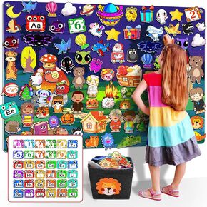 204Pcs Animals Felt Busy Board Story Set with Storage Bag Preschool Large Wall Storyboard Forest Themed Early Learning Interactive Play Kit Wall Hanging Gift for Toddlers Kids 40 X 28 Inch