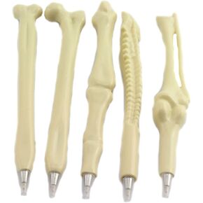 5PCS Novelty Bone Shape Ballpoint Pens Blue Ink Pen Finger Pen Nurse Doctor Pen Stationery Gift Crazy Student Gift
