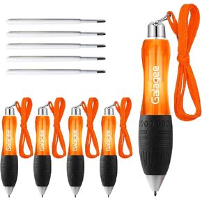 Wide Body Ballpoint Pens (5 pens + 5 extra black ink refills) - Super Big Fat Pens for Arthritis, Parkinson's, Carpal Tunnel and Essential Hand Tremors