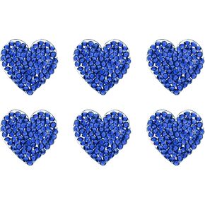 uxcell 6 Pcs Heart Iron on Patches Heart Rhinestone Adhesive Appliques 5.5cm Sew on Patches for DIY Crafts Clothing Repairing Shoes Bag Hat Decoration, Red