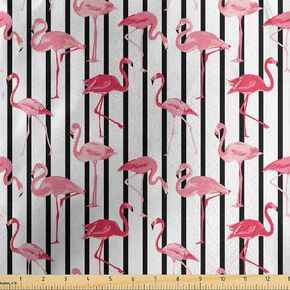 Lunarable Old Newspaper Fabric by The Yard, Vintage Fashion Themed Shoes Handbag Purses with Ornate Details Retro, Stretch Knit Fabric for Clothing Sewing and Arts Crafts, 3 Yards, Cream Black