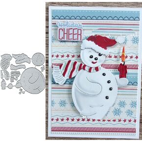 Christmas Snowman Metal Die Cuts,Merry Christmas Snowflake Cutting Dies Cut Stencils for DIY Scrapbooking Album Decorative Embossing Paper Dies for Scrapbooking Card Making