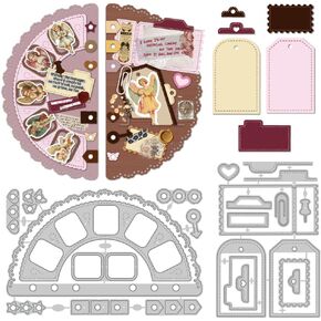 Male Female Labels Die Cuts for Card Making, Character Tag Carbon Steel Cutting Dies Scrapbooking Embossing Template Dies for Photo Album Birthday Gift Party Greeting Paper Card Envelope