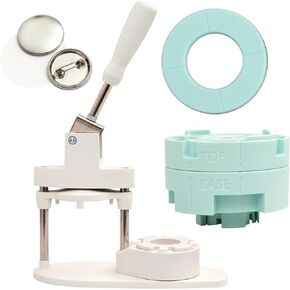 We R Memory Keepers, Button Press Kit, Includes Button Press, Cutting Inserts, Medium Circle Die, Medium Press Insert, 5 Buttons, Make Pins, Buttons, Badges, and Keychains