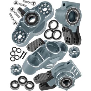 Upgrades for 1/8 Kraton/Outcast/Notorious 6S BLX,1/7 Big Rock 6S BLX,Aluminum Front Steering Block Knuckles & C-Hubs Caster Blocks & Rear Hubs Hops Up,Replaces #AR330505#AR330404,Red