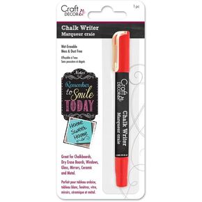 Chalk Writer, Mess Free, Wet-erasable marker for many surfaces - Amazing Vibrant Color, Red