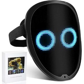 BAISEMAIN Led Mask - Face Mask with 2074 Leds, Gesture Sensing for Party, Cosplay, Custom
