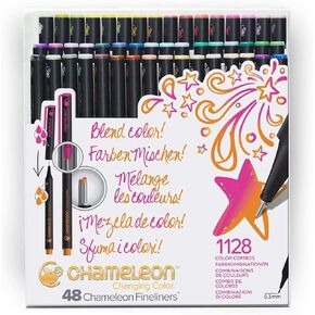 Chameleon, Fineliner Pens, Coloring/Drawing Markers - Brilliant Colors, Set of 48