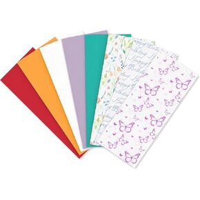 American Greetings 125 Sheet 20 in. x 20 in. Bulk Multicolor and Patterned Birthday Tissue Paper for Gift Bags, Crafts, and Birthday (Floral & Butterflies)