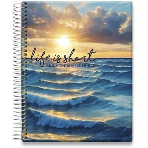 Tools4Wisdom Planner 2025-2026 - April 2025-2026 Calendar - 8.5x11 Inch Hardcover - Monthly Weekly Daily Planner - A5J6 - Blue Sunrise
