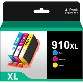 910XL Ink Cartridges for HP Printer for HP 910 XL 910XL Ink Cartridges Compatible with Officejet Pro 8025e 8028e 8035e 8028 8025 Printer (1 Cyan,1 Magenta,1 Yellow, 3 Pack)