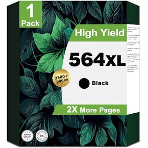 564XL Ink Cartridges for hp Black Replacement for 564 XL 1 Pack hp564xl for 7520 6520 5520 3520 4620 7525 6525 6510 5510 7510 B8550 C6300 D5400 D7560 Printers Black
