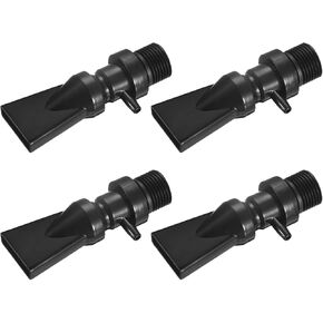uxcell 4Pcs 16mm/0.63" OD Aquarium Nozzle Plastic Pump Nozzles Water Outlet Return Pipe Plumbing Fitting Black Thread Diameter G1/2
