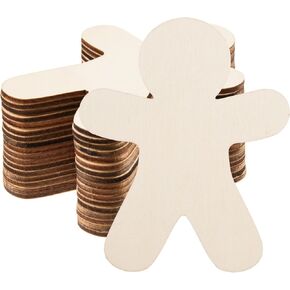 36 Pcs Wooden Gingerbread Man Cutouts Unfinished Wood Gingerbread Man Ornaments Blank Wood Gingerbread Men Slices Cutouts for DIY Crafts Painting Christmas Xmas Party Home Wall Decor,3.94x4.72 Inch