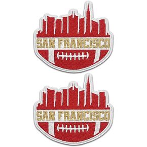2Pcs Applique Art Crafts for Football Fan DIY Clothing Accessories,Sports Styles Embroidered Patch,DIY Sewing Applique Trim and Embellishments Applique Iron On Patches for San Francisco(C)