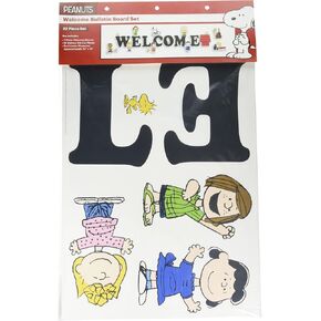 Eureka Peanuts Giant Welcome Classroom Bulletin Board Set for Teachers, 22 Pieces