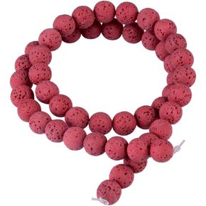 Natural Stone Beads for Jewelry Making Round Smooth Genuine Dark Blue Volcanic Lava Gemstone Loose Energy Healing Beads for Necklace Bracelet Earrings,Enjoy DIY Fun（8mm,46PCS）