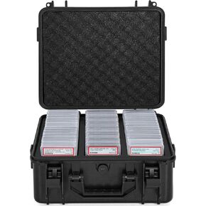 3 Row Graded Card Storage Box, Waterproof Graded Card Case for Sports Cards with Slab Holder, Trading Card Case Fits PSA GMA BGS HGA CSG and Toploader Cards