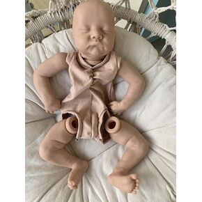 Angelbaby Unpainted Reborn Baby Doll Kits with Cloth Body 17 inch Blank Soft Silicone Mold Sets Making Doll Parts DIY Your Own Realistic Baby Dolls