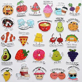 Funny Food Sayings Stickers Good Quotes Decal Cute Fruit Joke Puns Decals
