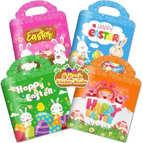 Reusable Sticker Books for Kids 2-4, Easter Crafts for Kids 3-5, Toy for Toddler 1-3, Activity Books Removable Jelly Stickers for Girls Boys, Travel Toys Holiday Gifts Easter Basket Stuffers