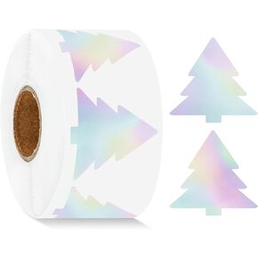 1000Pcs Halloween Ghost Roll Stickers Ghost Holographic Stickers Decorative Self-Adhesive Paper Decals for Halloween Party Favor Decor