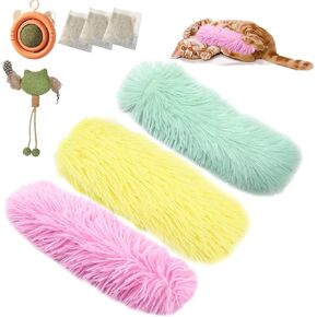 وسائد Cat Toys Cat ، 3 عبوات ناعمة وآمنة من ألعاب النعناع البري ، ألعاب ركلة القط التفاعلية للقطط الداخلية ، ألعاب مضغ القطط ولعب الربيع القط ، ألعاب الريش القط